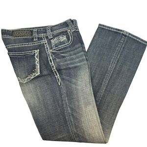 Rock & Roll Cowgirl Jeans Womens 29x34(30x35) Riding BootCut Distressed Western